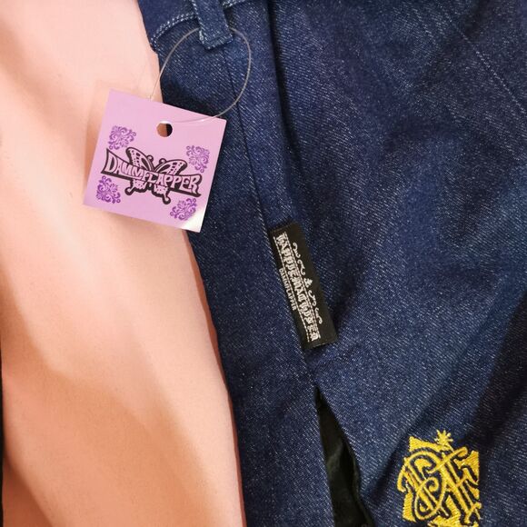 Vintage Y2K Denim Leg Warmers with Faux Fur Trim Rare Harajuku Kawaii Streetwear - Picture 3 of 12